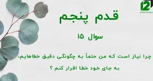 قدم پنجم / سوال 15 چرا نیاز است که من حتماً به چگونگی دقیق خطاهایم ، به جای خود خطا اقرار کنم ؟